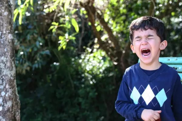 A child with an anger tantrum