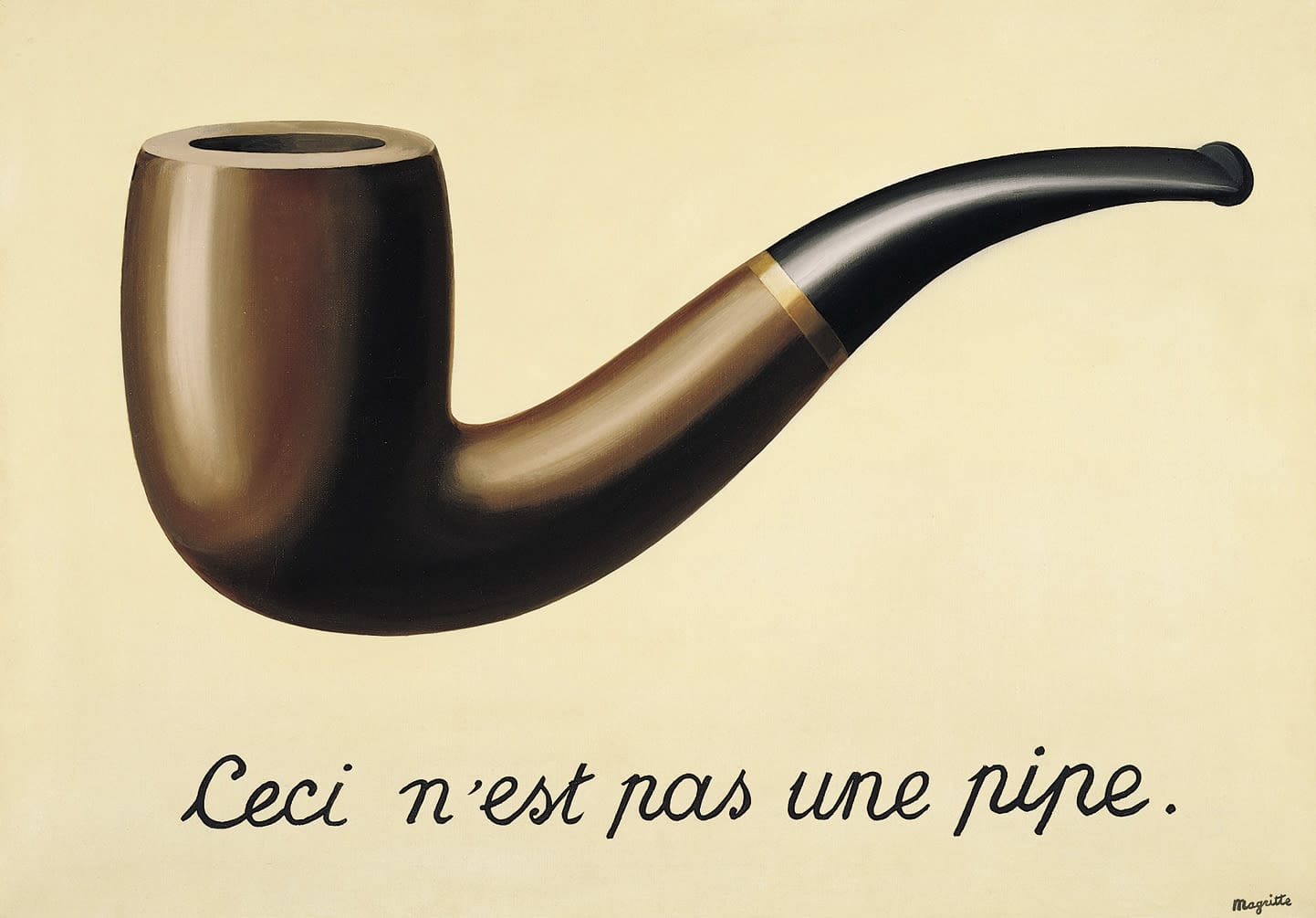 The treachery of images - surrrealist painting by Magritte