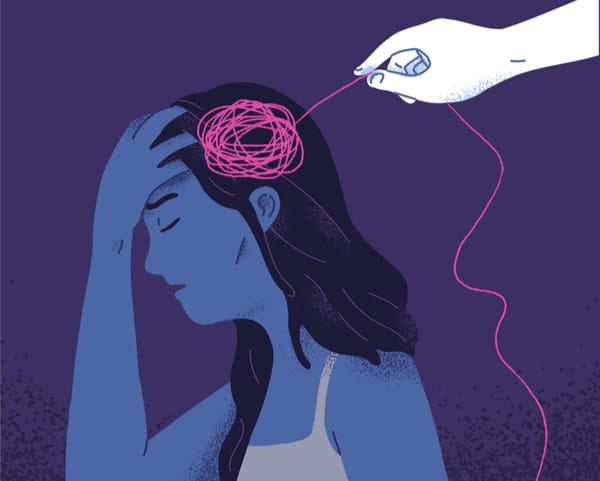 Illustration of a woman healing from her internal emotional traumas
